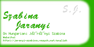 szabina jaranyi business card